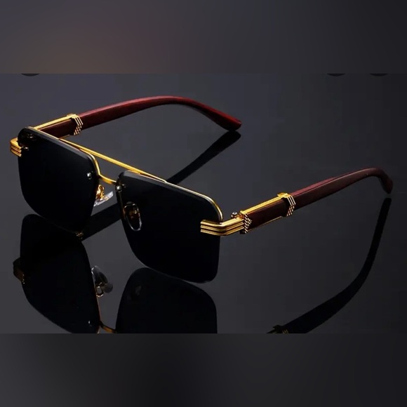 Classic retro wood grain men’s sunglasses - Picture 4 of 7